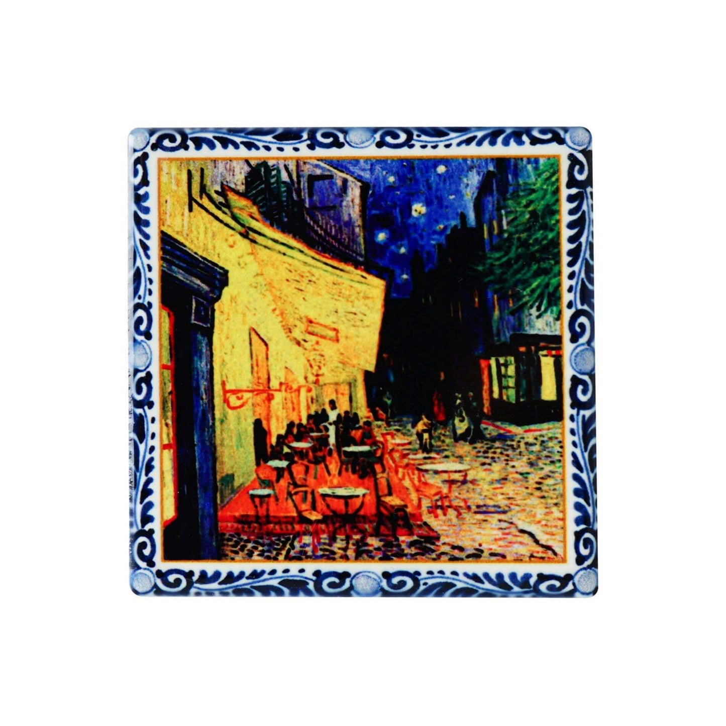 Magnet Café Terrace at Night Color – Heinen Delfts Blauw Magnet Heinen Delfts Blauw