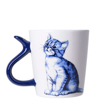 Krus Kat med kattehale-hank 300 ml – Heinen Delfts Blauw Krus Heinen Delfts Blauw