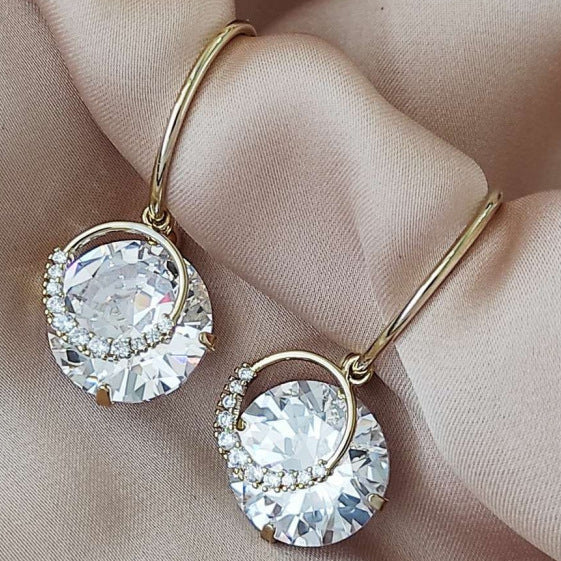 Øreringe runde med sten eCarla Default Title