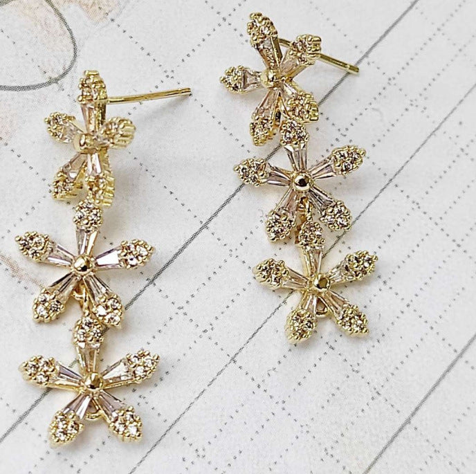 Hængeøreringe Stjerne med Sten rosegold Bittencph