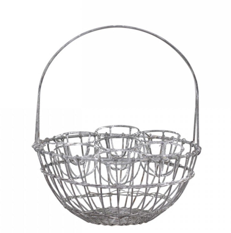 Æggekurv i Antik Zink - Chic Antique H22/Ø18 cm til 7 Æg Chic Antique