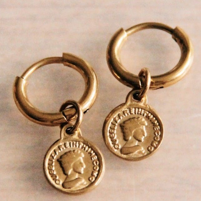 Mini creoler med mønt - Bazou Bazou