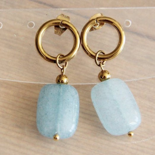 Øreringe med guld og ædelsten - Bazou Bazou