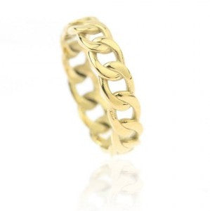 Ring kæde str 17 guldbelagt eCarla Default Title