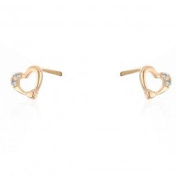 Øreringe hjerte med sten eCarla