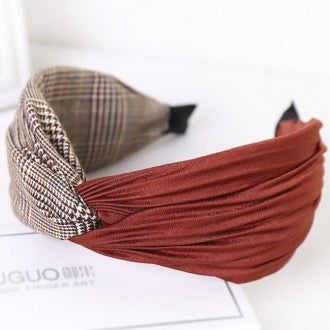 Hårbøjle 2-Farvet Rød & Ternet eCarla