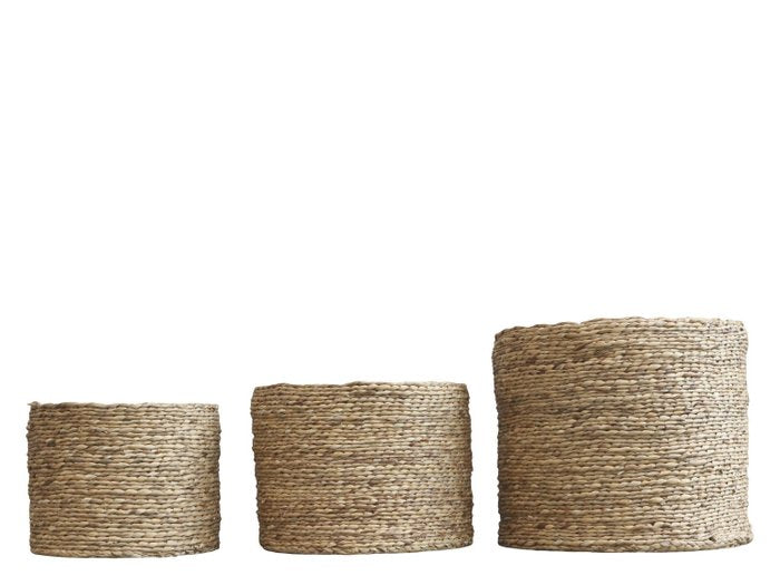 Kurv i flet med plast foring sæt af 3 Chic Antique