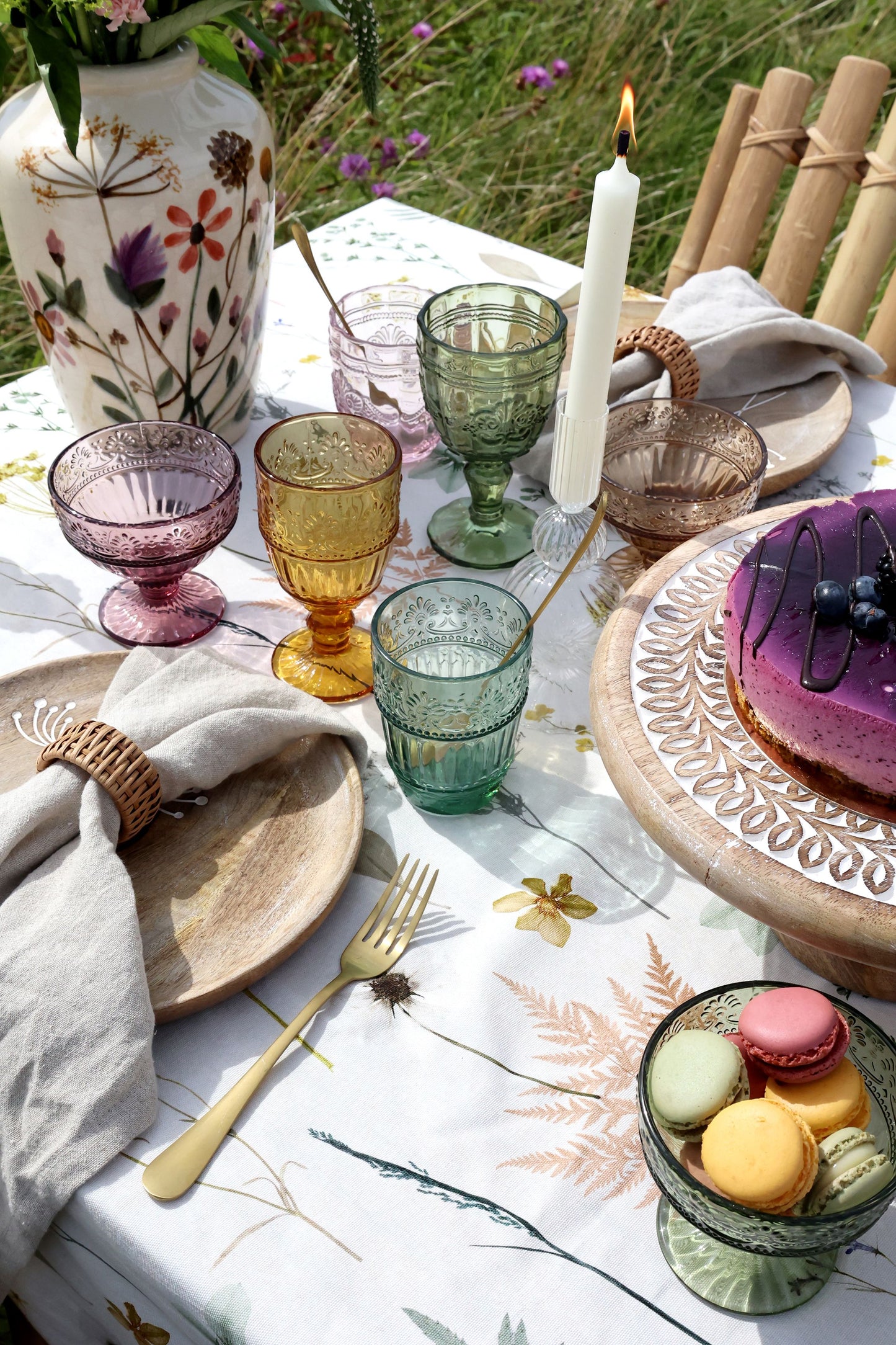 Dug med Blomsterprint 240x140 cm Bomuld | Chic Antique Chic Antique