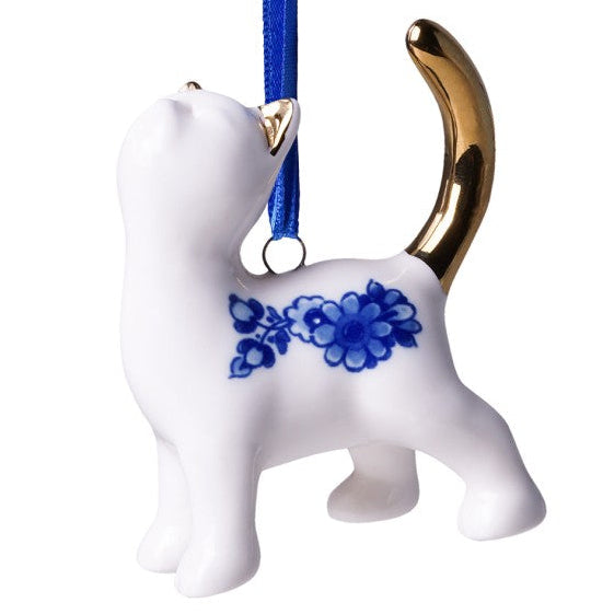 Dekoration – Tiggende kat i Delfts Blå keramik | Heinen Delfts Blauw Ornament Heinen Delfts Blauw