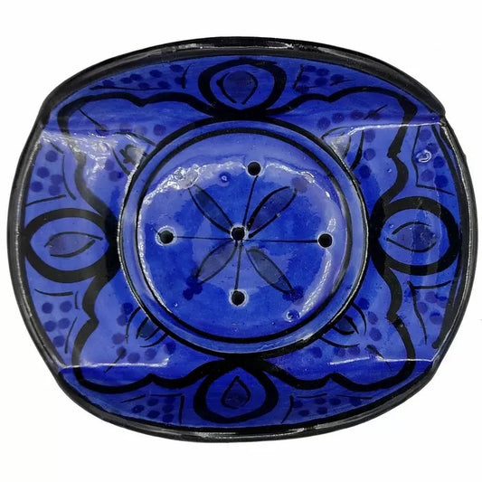 Keramisk sæbeskål Terracotta Marrokansk blå sort