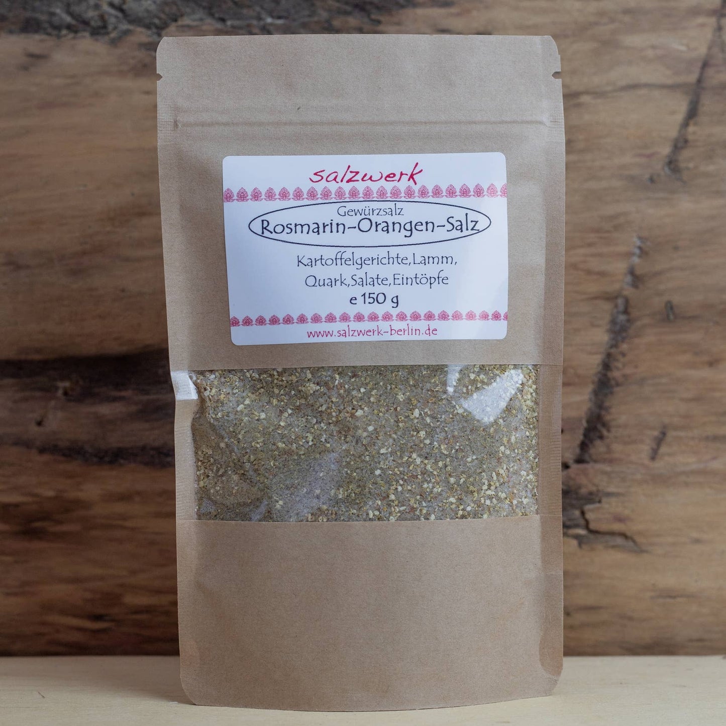 Rosmarin Appelsin Salt 140g - Krydret Salt til Lam & Kartofler Salzwerk Berlin