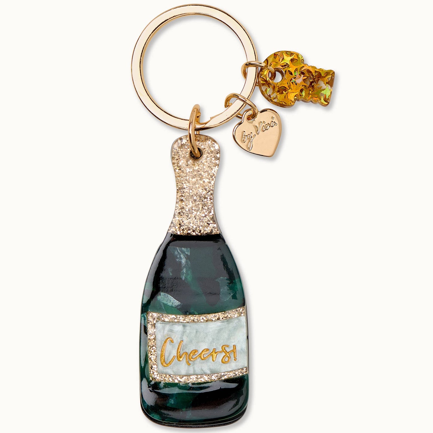 Nøglering Champagne - Acryl Nøglering by Vivi by Vivi.