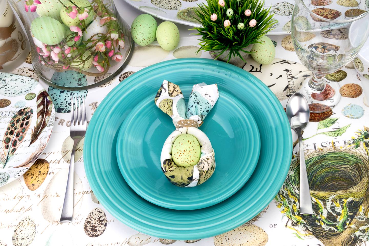 Mundserviet i stof Nest and eggs Michel Design Works 4 stk