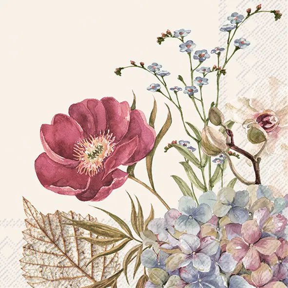 Kaffe servietter Belles Fleurs Cream