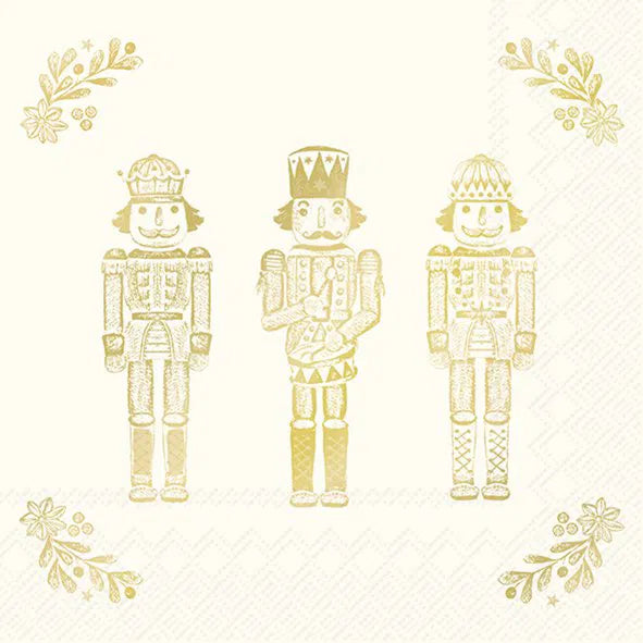 Frokost serviet Bright Nutcrackers Cream Gold