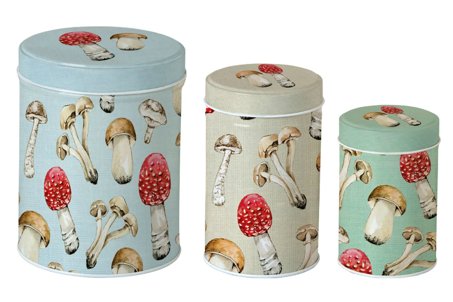 Tedåser sæt med 3 slags svampe Vinding