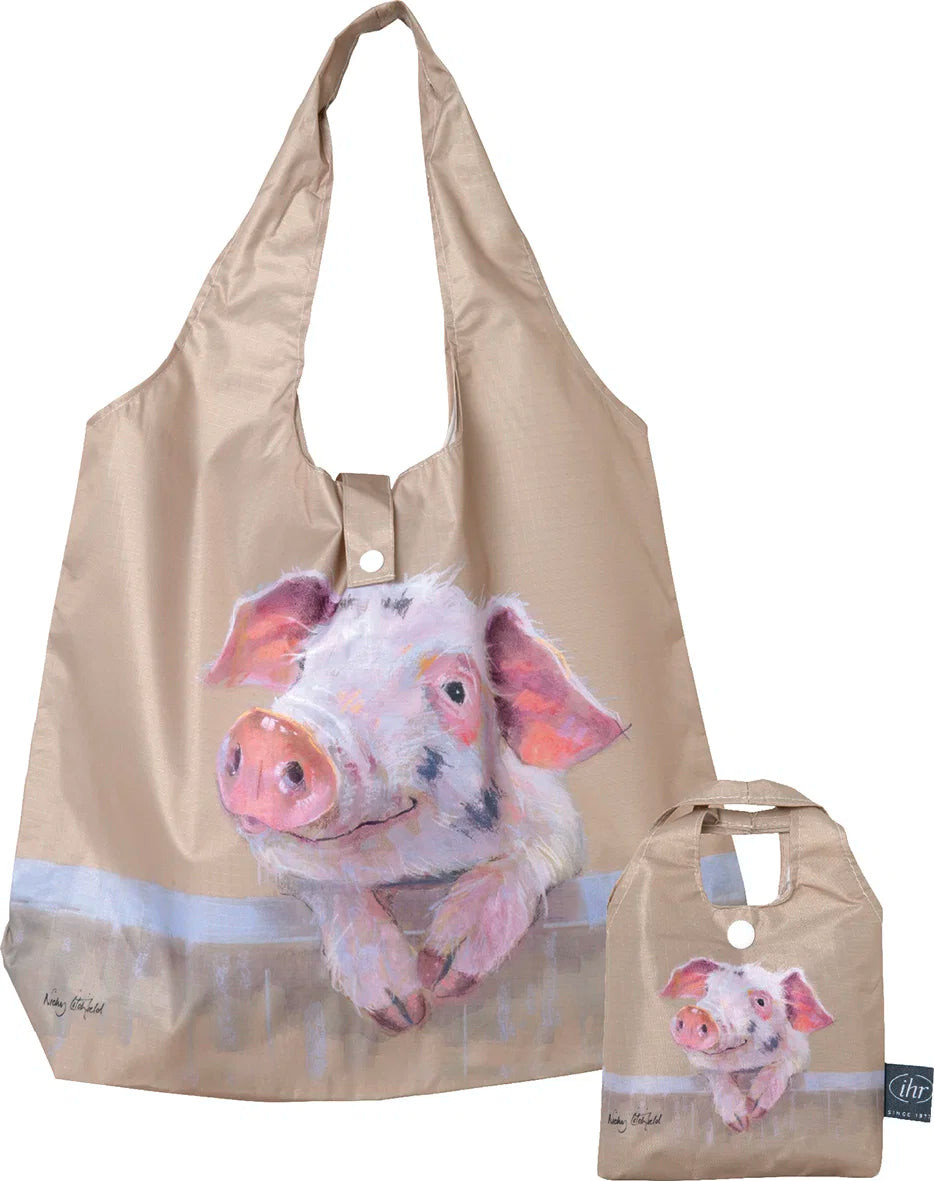 Shopper med gris – Pig Ruffly Light Brown