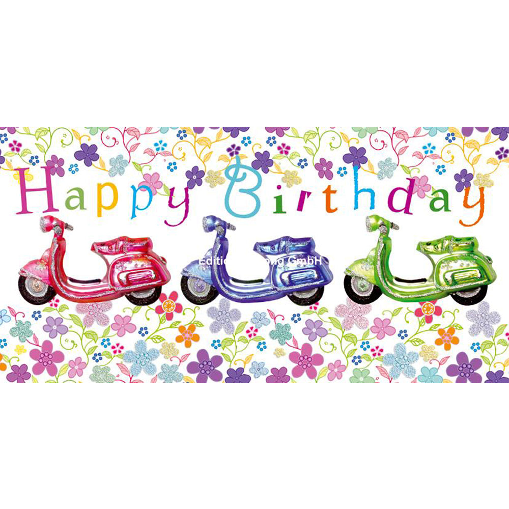 Fødselsdagskort med Scooter XXL 23 cm X 11 cm Edition Gollong Default Title