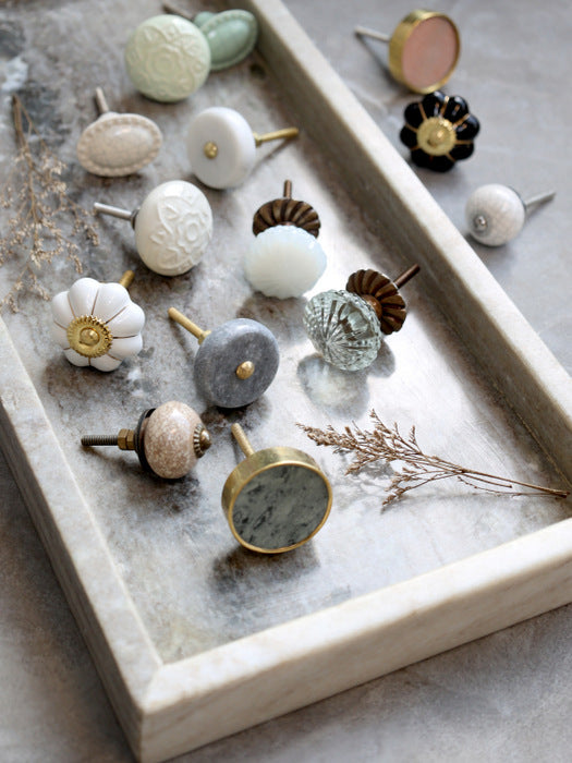 Greb rund krakeleret antik messing Chic Antique