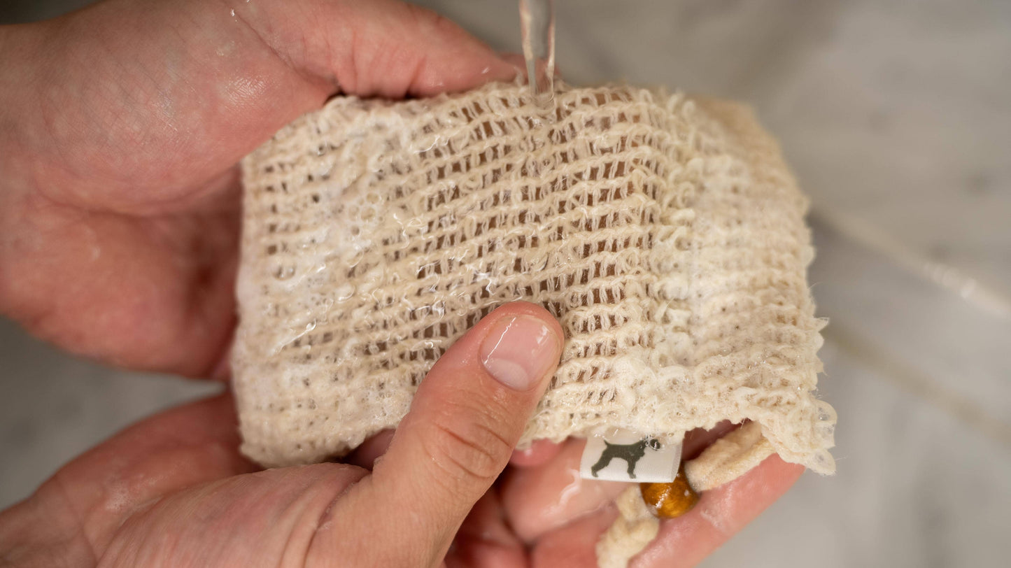 Sisal opbevaringspose & vask svamp