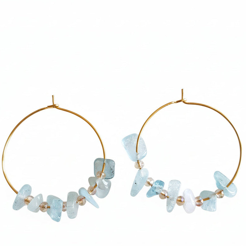 Øreringe Creoler Aquamarine GINANDGER