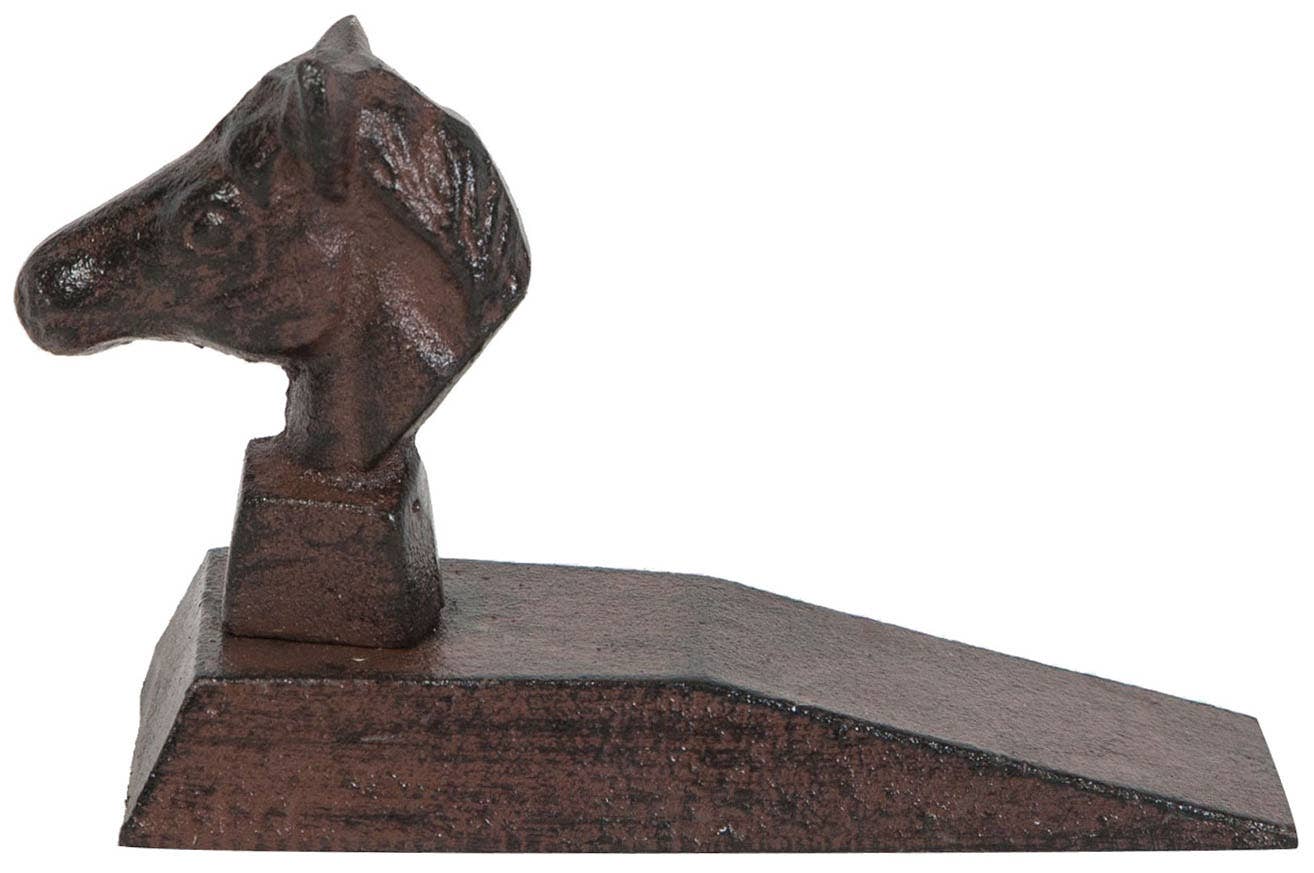Dørstopper Hest Støbejern 15,5 cm - Antik Rustfinish Biscottini International Art Trading