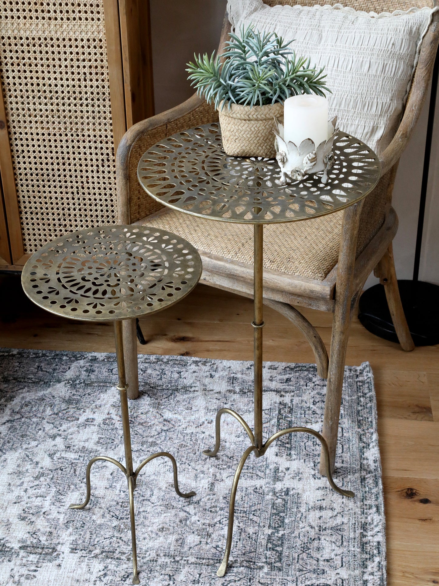 Rundt bord i messing 2 størrelser Chic Antique