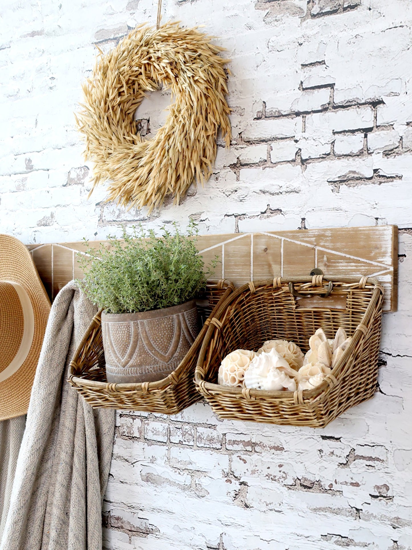 Knagerække med 4 fletkurve Chic Antique