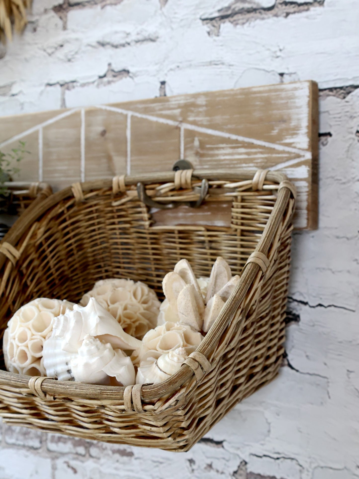 Knagerække med 4 Fletkurve - 95 cm Chic Antique