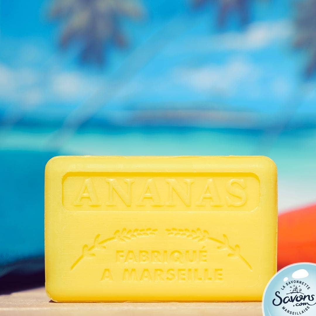 Marseille Sæbe Ananas 125g - Håndlavet med Sheasmør Marseille sæbe Savons.nl - Savon de marseille distributeur