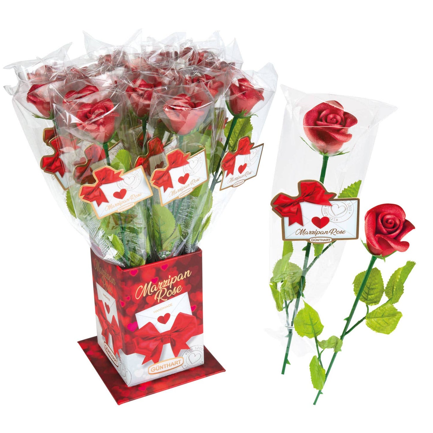 Rød rose i marcipan