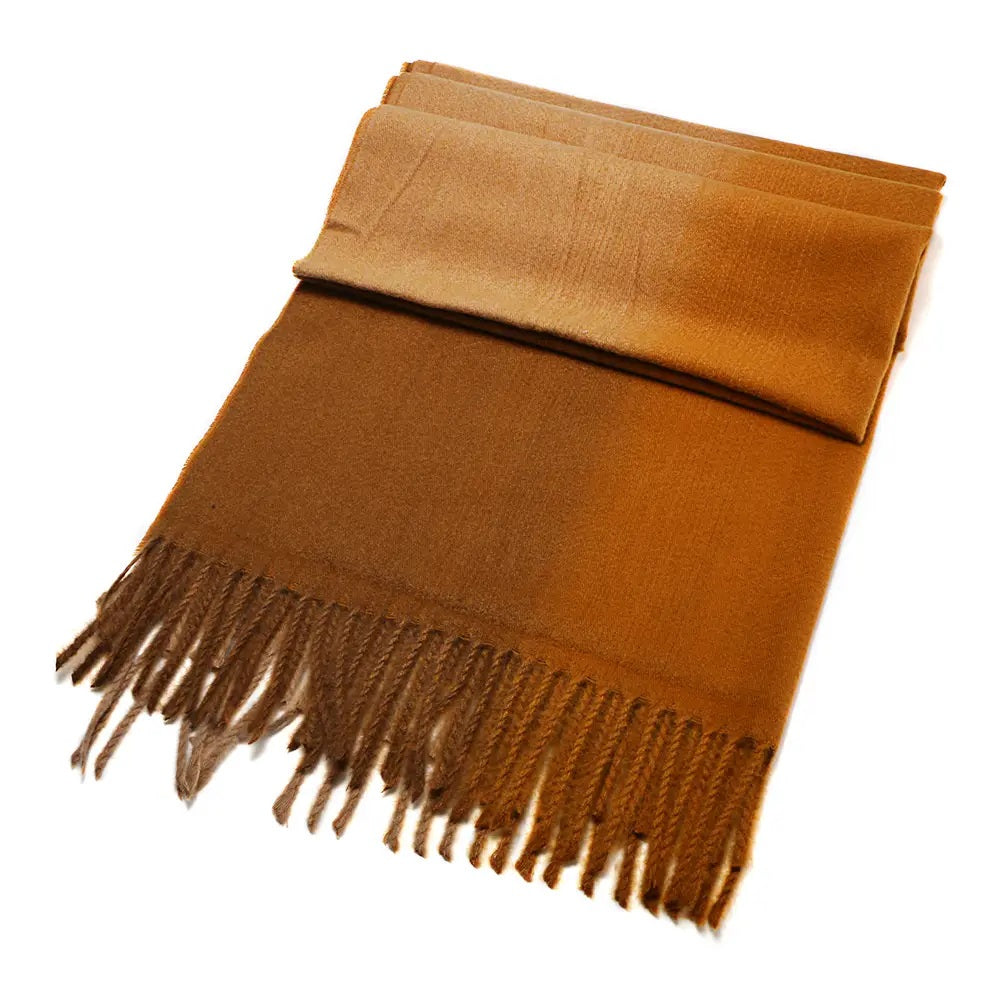 Stort Tørklæde i Irsk Uld - Camel/Brun Check 90x195cm Celtic Ore Crafts