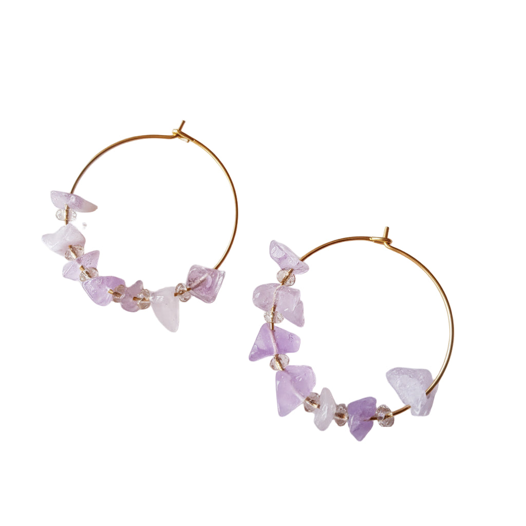 Øreringe Creoler Ametyst - Prisca GINANDGER