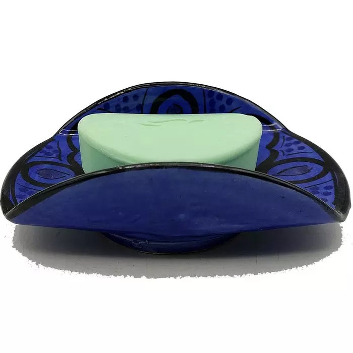 Marokkansk Sæbeskål Blå/Sort Terracotta - Håndlavet Etnico Arredo