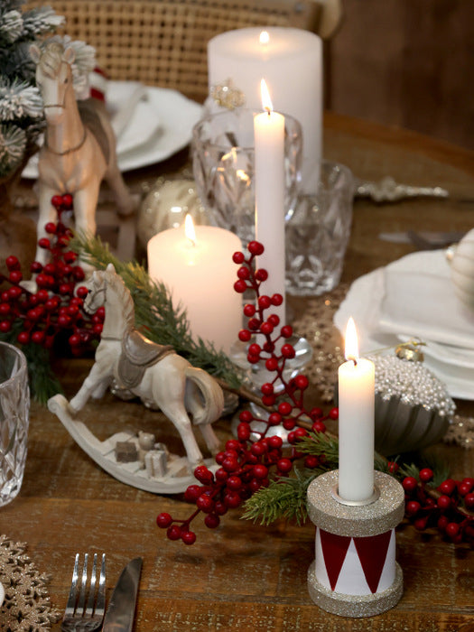 Vintage Lysestage Tromme – Antique Cherry med Glimmer Chic Antique