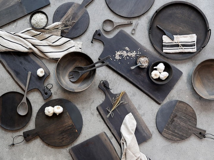 Laon Tapasbakke med jern håndtag mangotræ Chic Antique