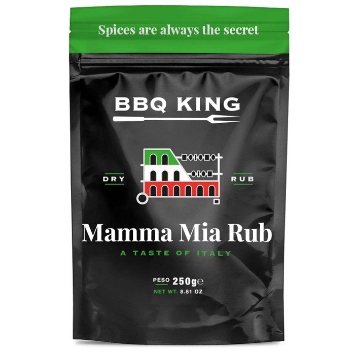 BBQ King Mamma Mia Rub 250g - Middelhavsurter Krydderi BBQ King Default Title