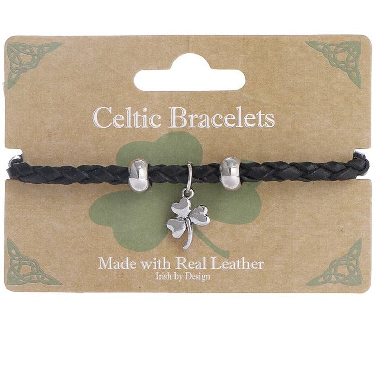 Celtic armbånd i snoet læder sort Celtic Ore Crafts