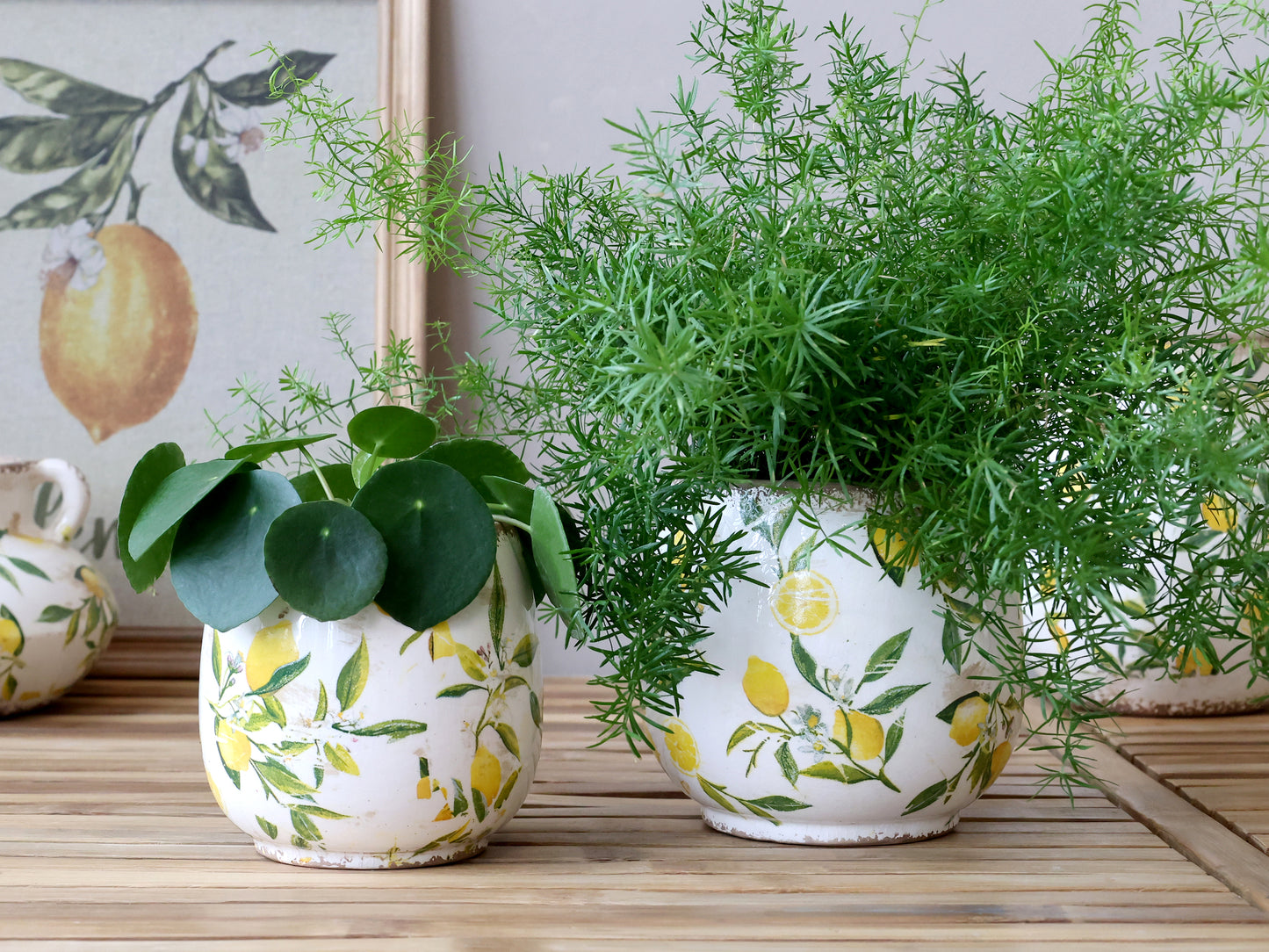 Limone keramik skjuler med citron motiv Chic Antique