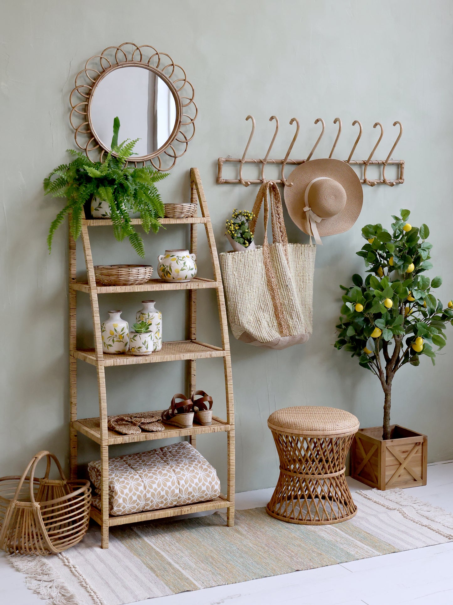 Limone keramik skjuler med citron motiv Chic Antique