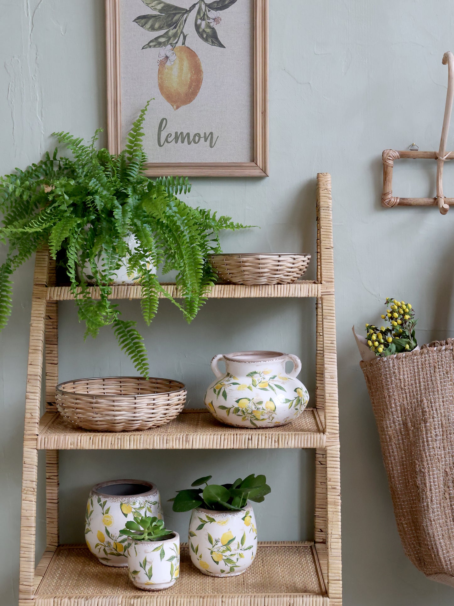 Limone keramik skjuler med citron motiv Chic Antique