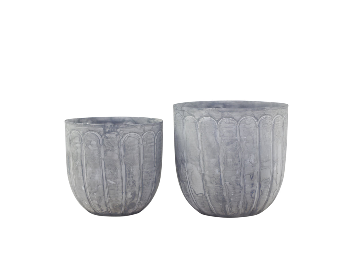 Urtepotteskjulere i Antik Zink - Chic Antique Sæt af 2 stk Chic Antique