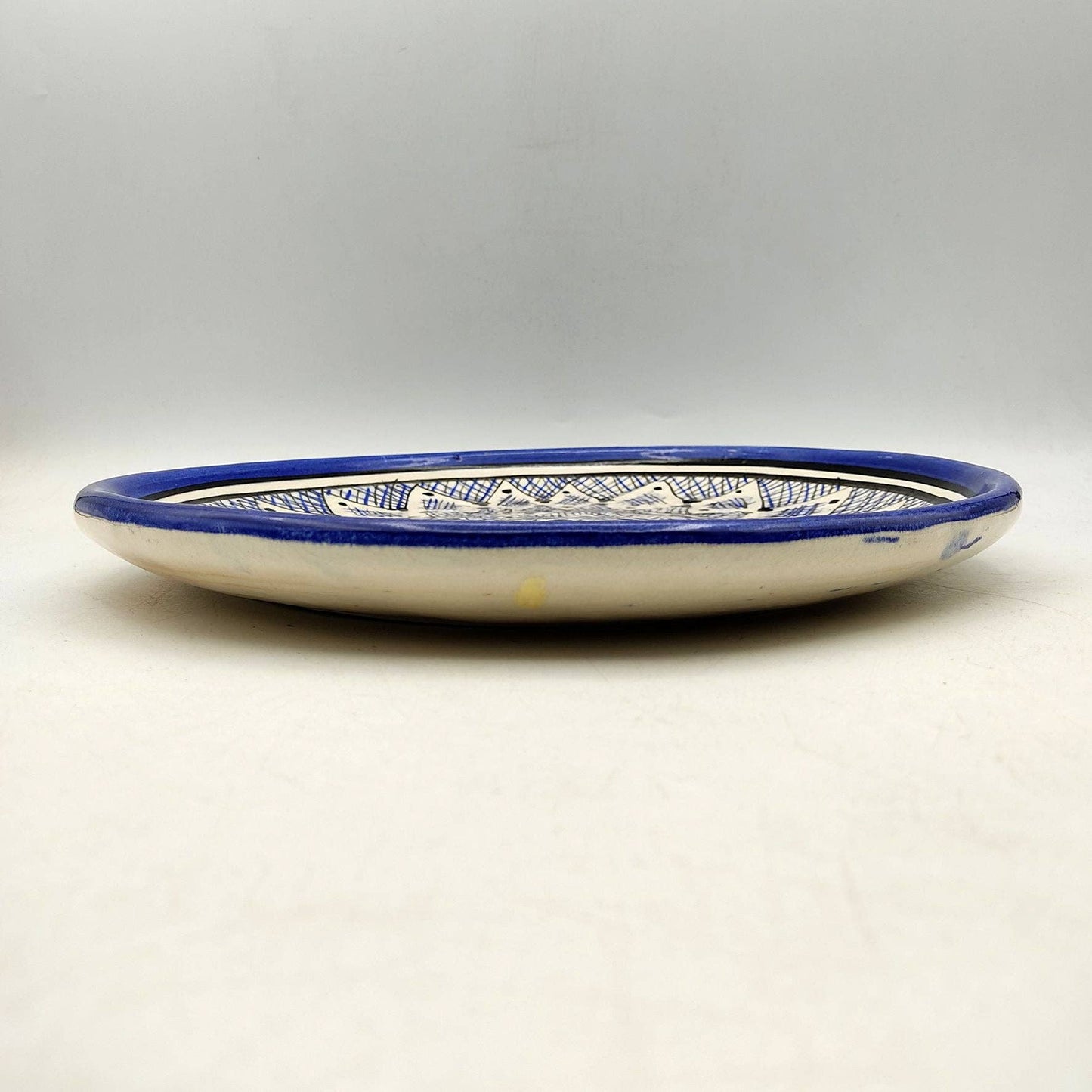 Marokkansk Tallerken Blå Terracotta Ø30 cm - Håndlavet Etnico Arredo