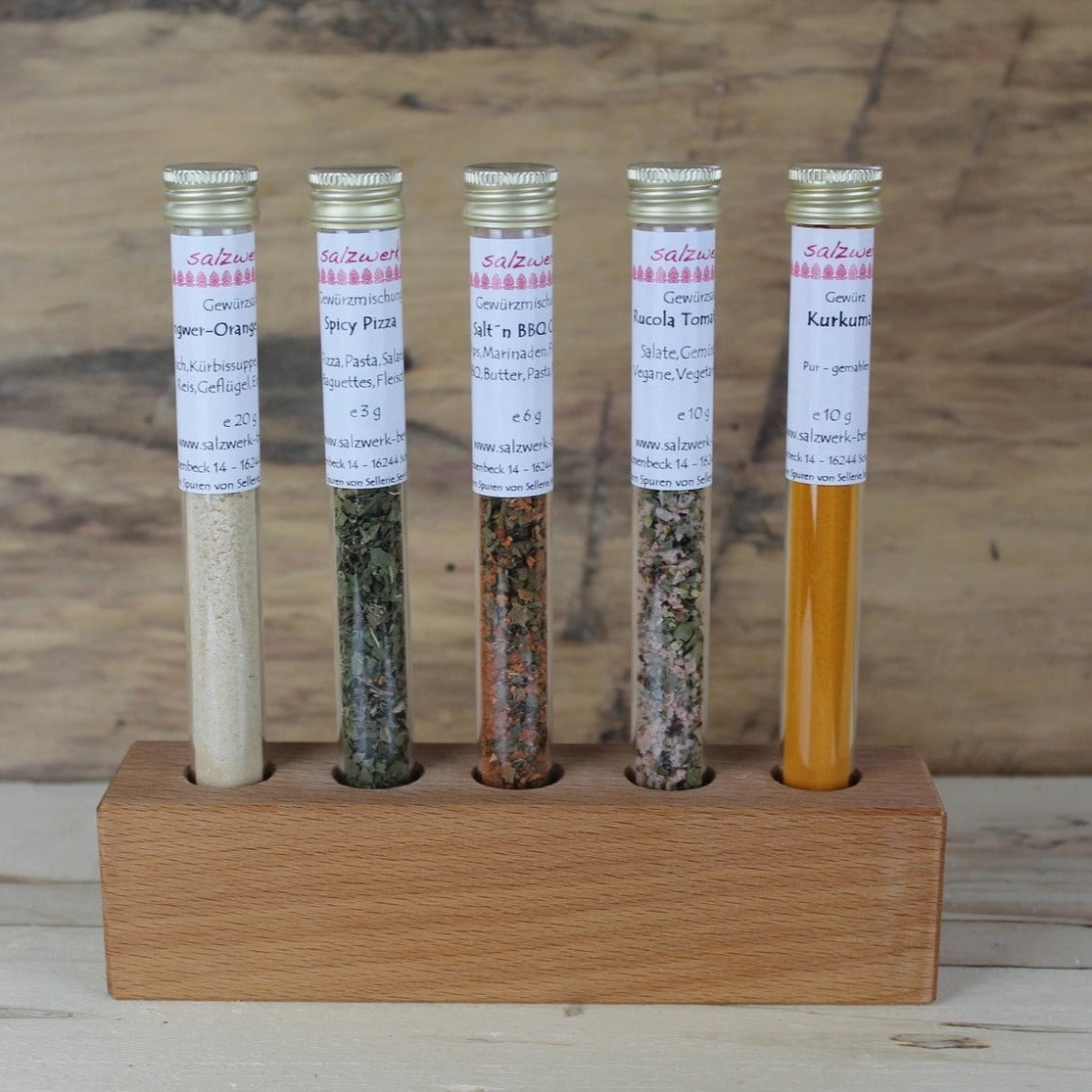 Sæt med 5 krydderier i reagensglas Salzwerk Berlin Default Title