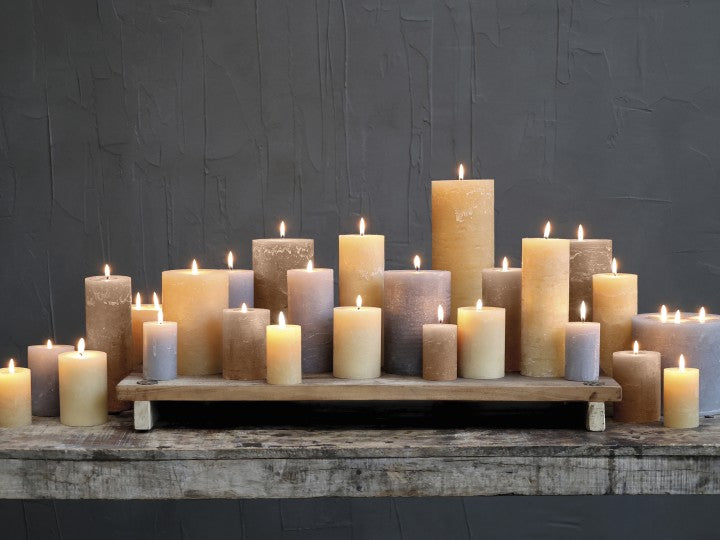 Macon Bloklys Rustik Hør 150 Timer H25 cm - Chic Antique Chic Antique