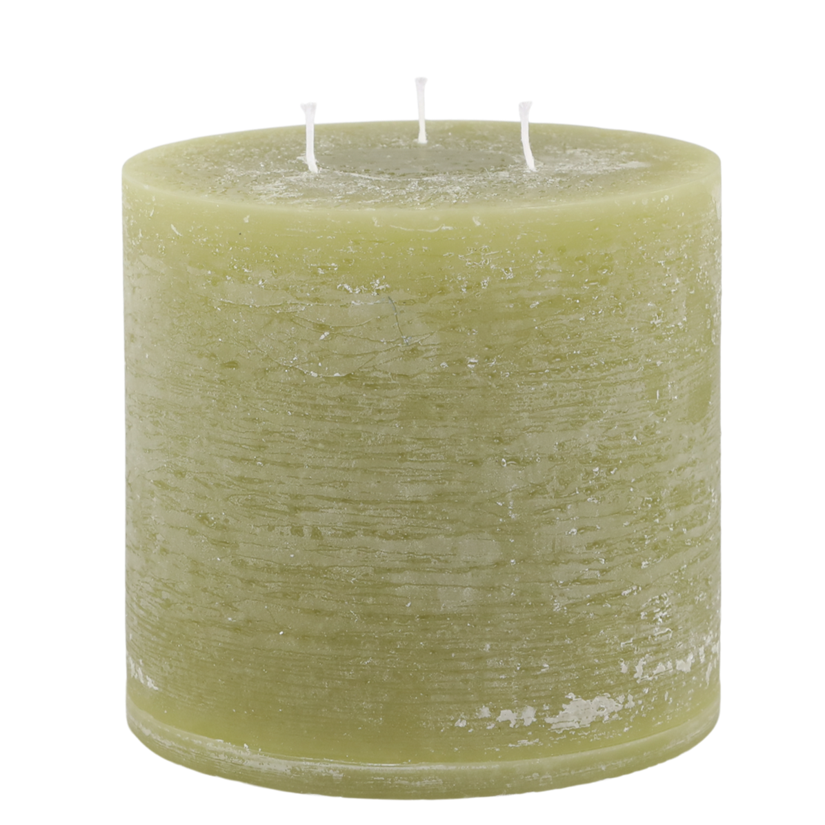 Macon Bloklys Rustik med 3 Væger Mos Grøn - Ø 10 cm - 80 Timer - Chic Antique Chic Antique