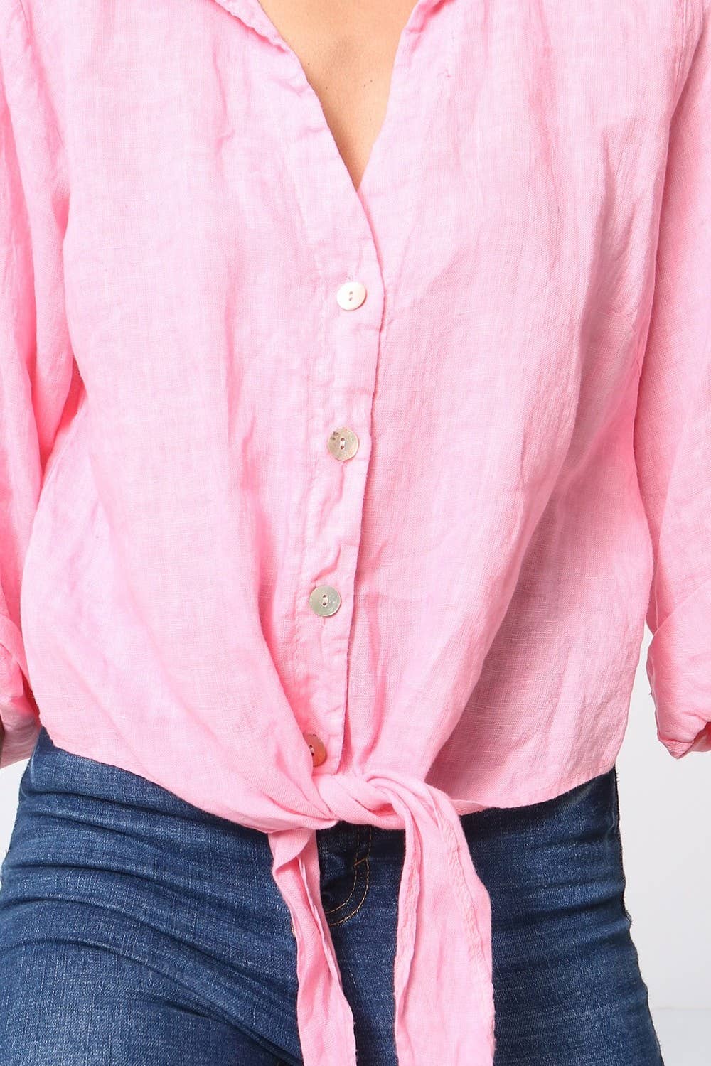 Skjorte Bundet i Taljen 100% Hør - Justerbare Ærmer | LÉA & LUC Lea & Luc