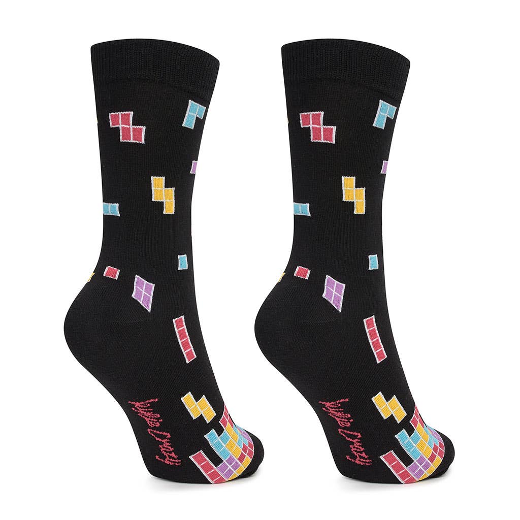 Tetris bomuldssokker til børn, holdbare og sjove - Kylie Crazy Sokker KYLIE CRAZY