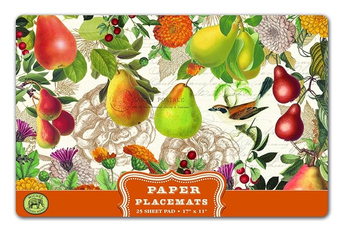 Dækkeservietter papirblok 25 stk Golden pear Michel design Works