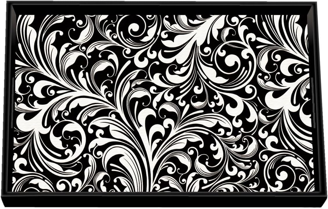 Træbakke lille Black Florentino 32 cm x 20,3 cm x 3,8 cm Michel Design Works